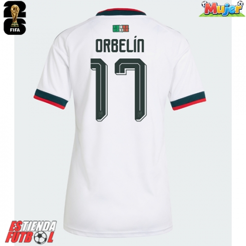 México Orbelin Pineda #17 Segunda Equipación Mujer Mundial 2026 Manga Corta